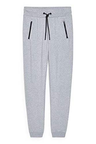 C&A Pantalon de jogging pour femme – En coton décontracté, Gris clair mélangé, L