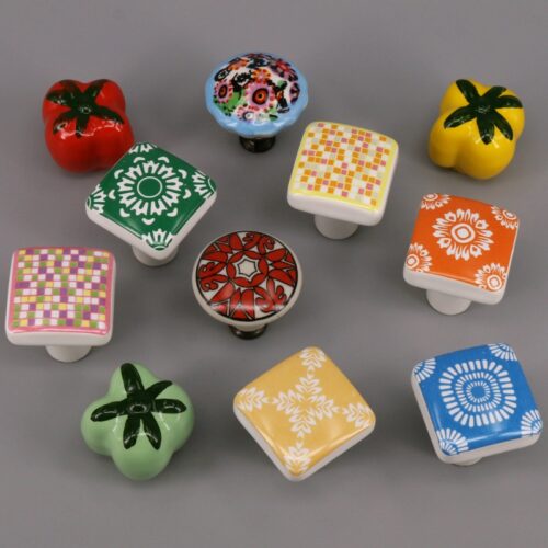 Ceramic Gabinete Knob Children Room Drawer Closet pull for Cabinets Colorful poignee de meuble cuisine Pack of 1