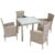 Deuba Salon de Jardin en polyrotin Gris Beige Salon de Jardin 4 Personnes Ensemble Table et chaises avec Coussins