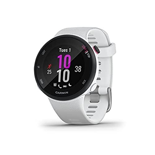 Garmin – Forerunner 45 – Montre de course à pied avec prise en charge des programmes d’entraînement Garmin Coach – Small, Blanche