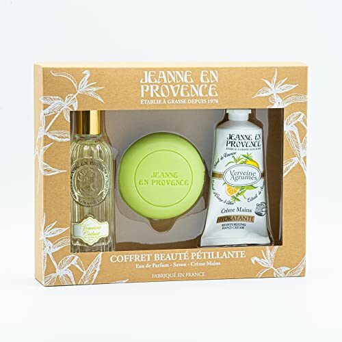 Jeanne en Provence – Coffret Beauté Pétillante – Verveine Agrumes – Eau de Parfum – Savon – Crème mains – Fabriqué en France