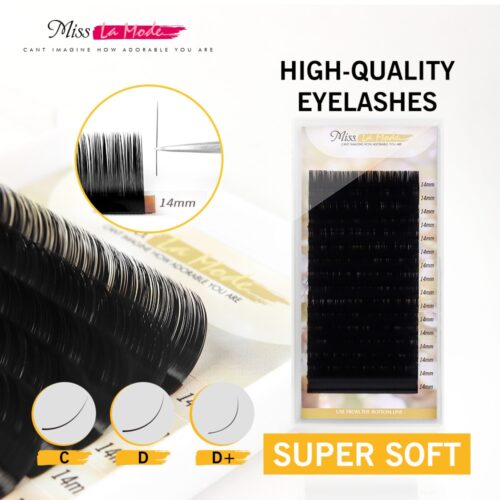 Misslamode false lashes natrual soft 16rows 8-15mm mix individual eyelashes russian volume eyelashes extension supplies