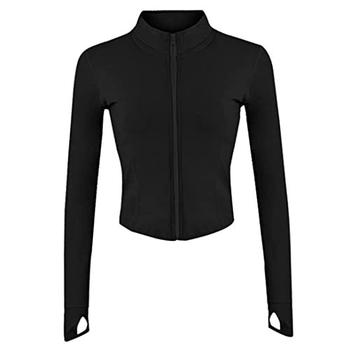 Muzrunq Veste pour Femmes Veste de Yoga Light Wear Longues Top Sport Femme Veste Haut Sport Femme Fitness Full Zip Running Track Jacket with Chôles de Pouce pour Yoga Entraîne