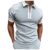 Nouveau style Y2-FA 2023 – Homme printemps et été mode revers lâche fermeture éclair impression numérique 3D T-shirt à manches courtes haut, blanc, L