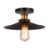 Plafonnier Industriel Retro Vintage Lustre Abat-jour en Métal E27, Luminaire Suspension Fer Loft Moderne Style Lampe de Plafon pour Chambre Salon Couloir Bar Maison Restaurant Café, Noir