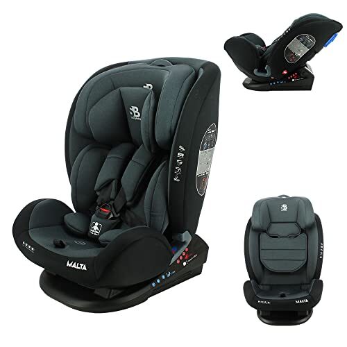 Safety Baby – Siège auto évolutif MALTA Grp 0+/1/2/3 (0-36Kg) – Inclinable – Dos à la route 0-18 Kg (Gris)