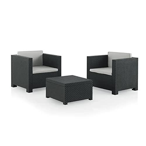 Shaf Diva Salon de Jardin, Anthracite, 80x60x73 cm