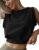 Tuopuda Débardeur Femme Haut à col Rond Chic Y2K Tops Débardeurs Court Décontracté T-Shirts sans Manche Chemises Gilet Sexy Printemps Eté Tunique Crop Tops pour Course Yoga Sport, Noir, S