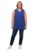 Ulla Popken Basic Top, V-Ausschnitt, Relaxed, Tee Shirts Femme, Blau Lila,