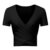 Uniquestyle Top Débardeur Femme Haut Mode Sexy Croix en Col V Profond Tee Shirt Femme Moulant Chic Noire L