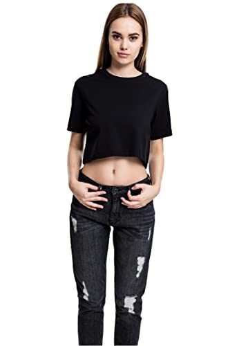 Urban Classics Ladies Short Oversized Tee T-Shirt Femme, Negro, S