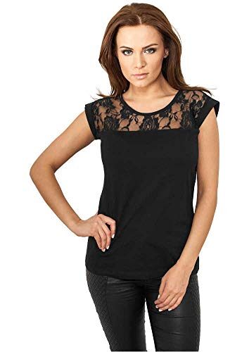 Urban Classics Top Laces T-Shirt pour Femme, Noir (7), L