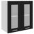 vidaXL Armoire Suspendue Verre Placard Armoire de Rangement Murale Meuble de Cuisine avec 2 Etagères Maison Intérieur Noir 60x31x60 cm Aggloméré