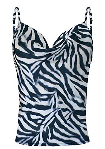 YMING Lady vêtements Quotidiens Débardeur Casual Daily Vest Zebra Printed Straps Tops Basic Cami Tops Zebra S